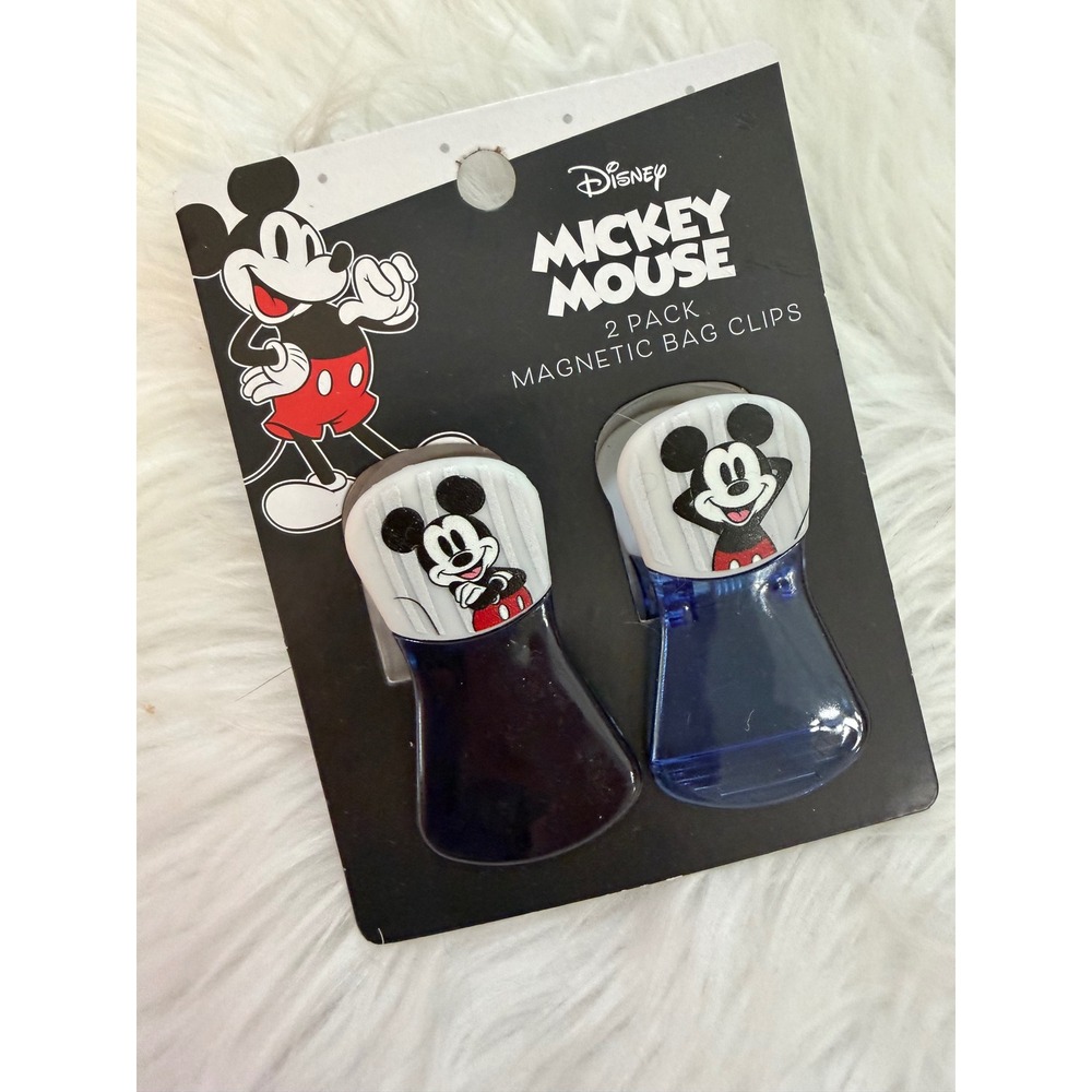 Disney Mickey Mouse 2 Pack Magnetic Bag Clips Blue Navy Kitchen Accessories
